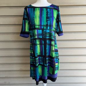 •Fashion Gallery• Blue/Green Knit Dress - Size 12